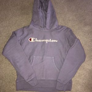 Light purple cropped champion hoodie